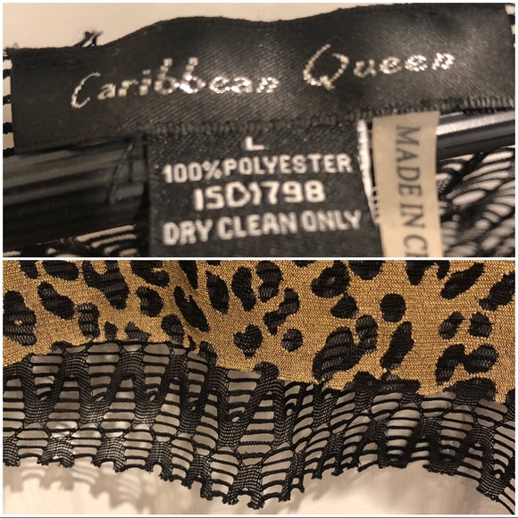 Caribbean Queen: Leopard Print Tank: Sz; L - Picture 3 of 4